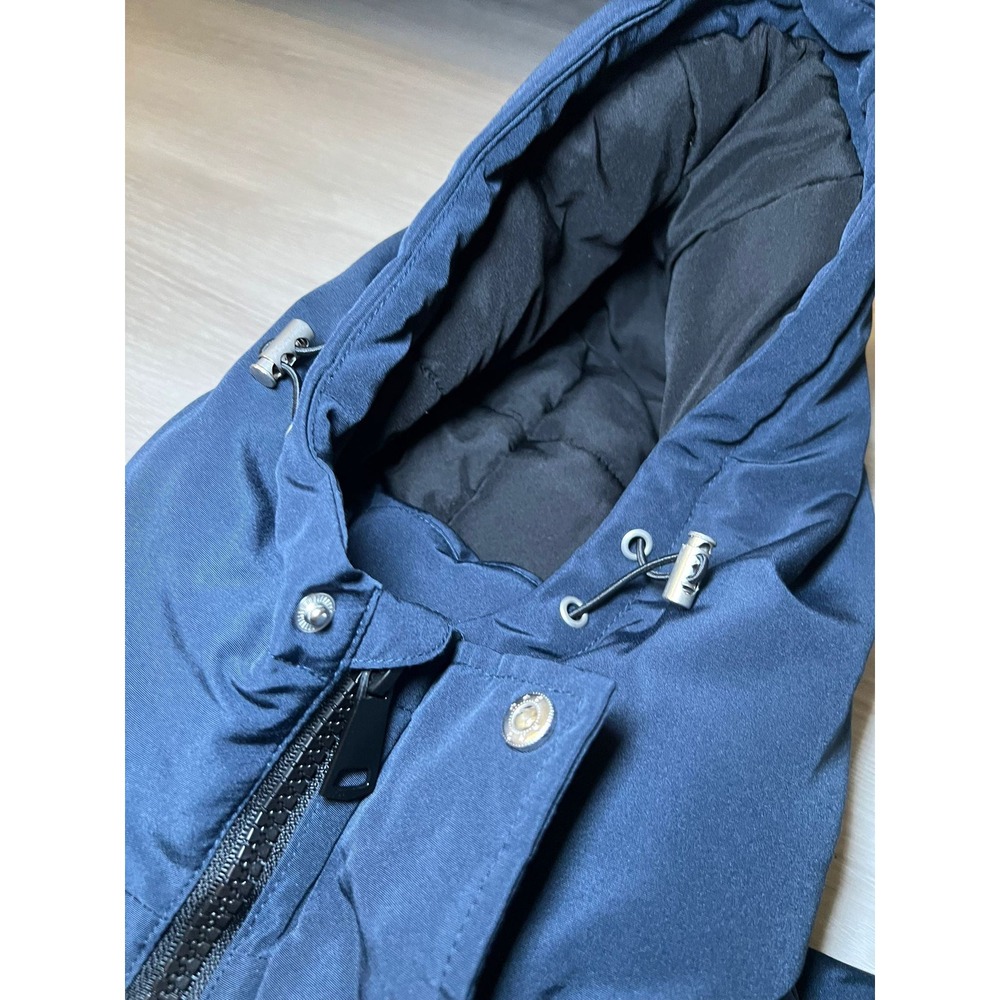 Primark Men's Navy Blue Hooded Parka Jacket Medium Shower Resistant Thermal - Picture 12 of 16